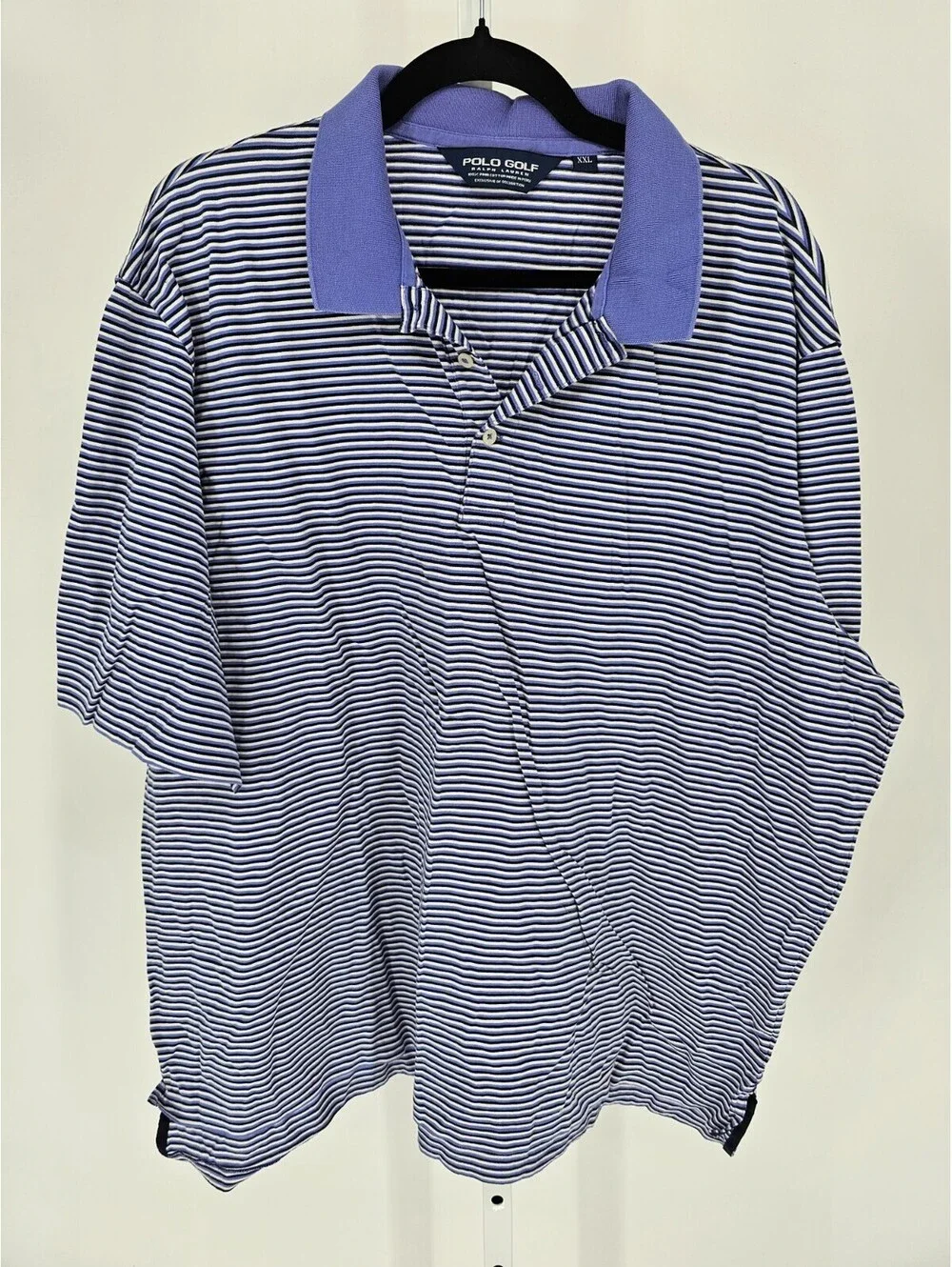 Polo Ralph Lauren Golf Mens Sz XXL Short Sleeve Polo Shirt Purple Striped